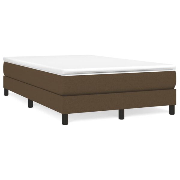 vidaXL Cama boxspring com colch&atilde;o 120x190 cm tecido castanho-escuro