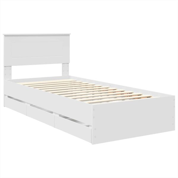 vidaXL Estrutura da Cama Branco 100 x 200 cm Madeira de Engenharia