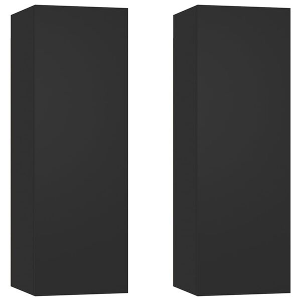 vidaXL M&oacute;veis de TV 2 pcs 30,5x30x90 cm derivados de madeira preto