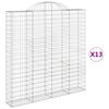 vidaXL Cestos gabi&atilde;o arqueados 13 pcs 200x30x200/220 ferro galvanizado
