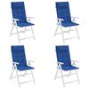 vidaXL Almofad&otilde;es cadeira encosto alto 4 pcs tecido oxford azul real