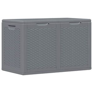 vidaXL Caixa de arruma&ccedil;&atilde;o para jardim 180 L vime PP cinzento