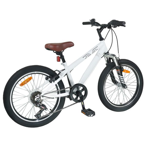 vidaXL Kids Mountain Bike 20 Polegadas 6-Speed para 5-8 anos Branco