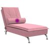 vidaXL Chaise lounge de massagem com rolo veludo rosa