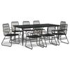 vidaXL 9 pcs conjunto de jantar para jardim vime de PVC preto