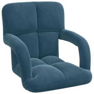 vidaXL Cadeira de ch&atilde;o ajust&aacute;vel Azul Veludo