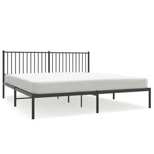 vidaXL Estrutura de cama com cabeceira 183x213 cm metal preto