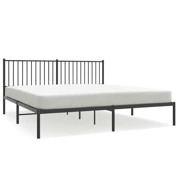 vidaXL Estrutura de cama com cabeceira 183x213 cm metal preto