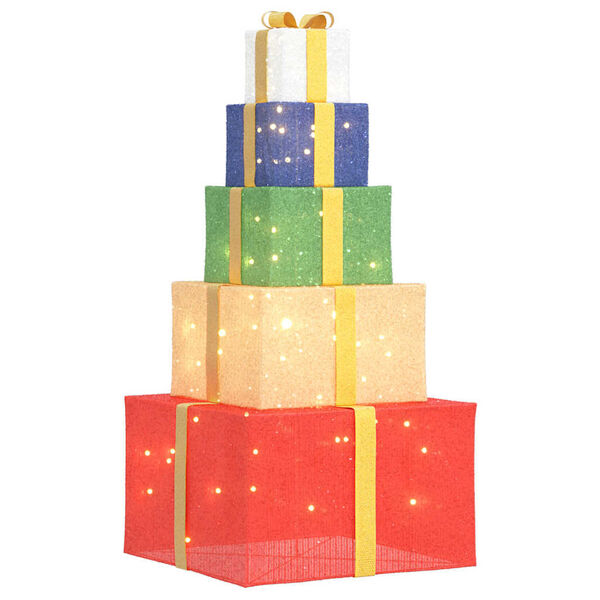 vidaXL Decora&ccedil;&atilde;o de Natal caixa de presente 250 LED branco quente