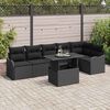 vidaXL Conjunto de Sofá de Jardim 7 pcs Preto Rattan Sintético