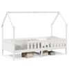 vidaXL Cama infantil formato de casa 90x190 cm pinho maci&ccedil;o branco