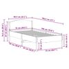 vidaXL Cama sem colch&atilde;o 75x190 cm madeira de pinho maci&ccedil;a branco