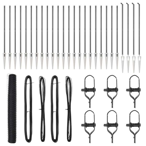 vidaXL Poste de Cerca Cinzeto 50 x 1,4 m (malha de 36 mm) A&ccedil;o e PVC