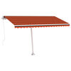 vidaXL Toldo retr&aacute;til manual com LED 400x300 cm laranja e castanho