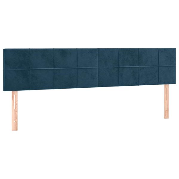 vidaXL Cabeceiras azul-escuro 180x5x78/88 cm veludo