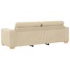 vidaXL Sof&aacute; 3 pcs Creme 221 x 80 x 80 cm Tecido de mistura de linho
