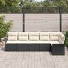 vidaXL Conjunto de Sof&aacute; de Jardim 6 pcs Preto Rattan Sint&eacute;tico