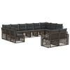 vidaXL Conjunto de Sof&aacute; de Jardim 12 pcs Cinza e Cinza Escuro vime PE