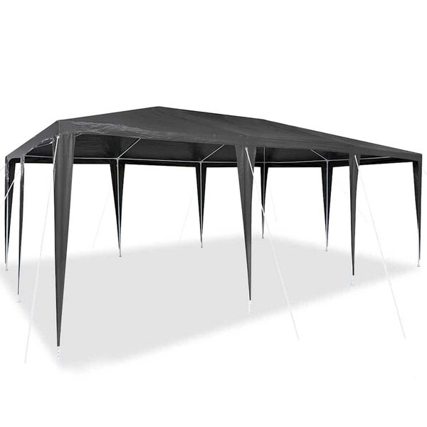 vidaXL Tenda de Festa Antracite 600 x 400 x 266 cm Polietileno e A&ccedil;o