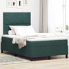 vidaXL Cama Box Spring LED Verde Escuro 120 x 200 cm tecido