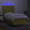 vidaXL Cama box spring c/ colch&atilde;o e LED 80x200 cm tecido verde