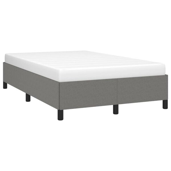 vidaXL Estrutura de cama sem colch&atilde;o cinza escuro 120x190 cm tecido