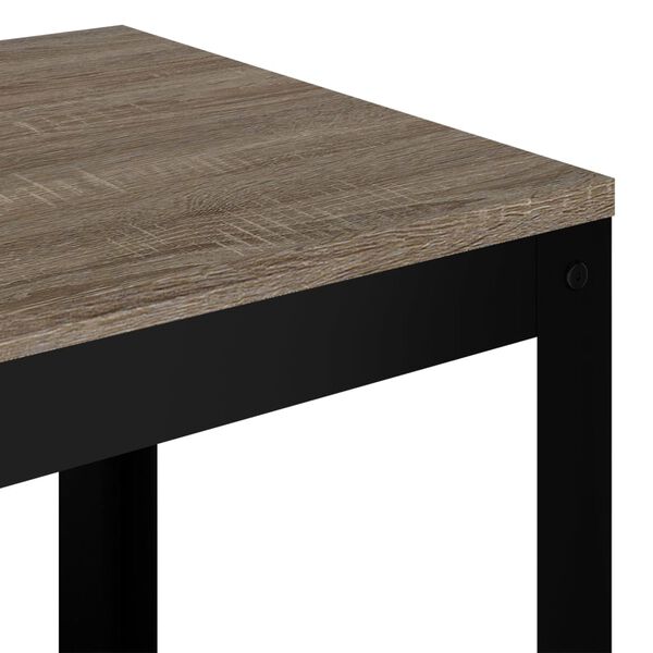 vidaXL Mesa de apoio 40x40x45 cm MDF e ferro cinzento e preto