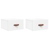 vidaXL Mesas de cabeceira montagem na parede 2 pcs 35x35x20 cm branco