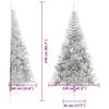 vidaXL &Aacute;rvore de Natal Artificial Pr&eacute;-iluminada Prateado 210 cm PET