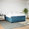 vidaXL Cama com molas/colch&atilde;o 200x200 cm veludo azul-escuro