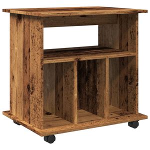 vidaXL M&oacute;vel com rodas 60x45x60 cm derivados de madeira madeira velha