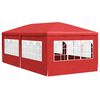 vidaXL Tenda de festa com parede Vermelho 600 x 300 x 255 cm PE e A&ccedil;o