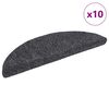 vidaXL Tapetes de escada autoadesivos 10 pe&ccedil;as 56x17x3 cm cinza escuro semicircular