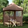 vidaXL Tenda p/ festas pop-up dobr&aacute;vel com 2 paredes laterais castanho