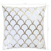 vidaXL Almofadões 2pcs 40x40cm algodão impress. folha branco e dourado
