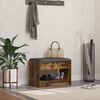 vidaXL Banco de Hall com almofada Carvalho Fumado 63 x 38 x 45 cm