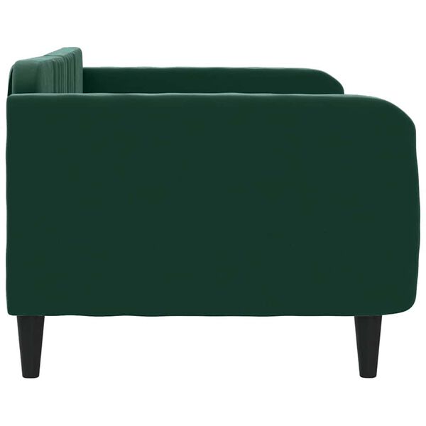 vidaXL Sof&aacute;-cama 90x200 cm veludo verde-escuro