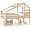 vidaXL Cama alta com telhado 90x200 cm pinho maci&ccedil;o