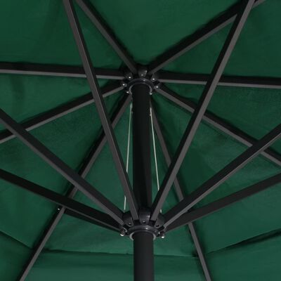 vidaXL Guarda-sol de exterior c/ mastro alumínio 600 cm verde