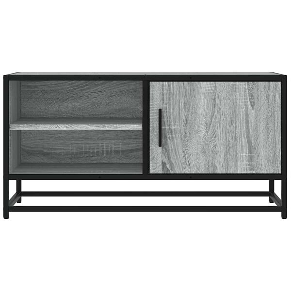 vidaXL M&oacute;vel p/ TV 80x34,5x40 cm deriv. madeira/metal cinzento sonoma