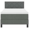 vidaXL Cama Box com colch&atilde;o Cinzento escuro 90 x 190 cm tecido