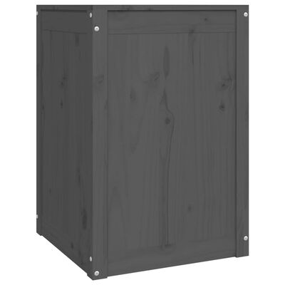vidaXL Caixa para roupa 44x44x66 cm madeira de pinho maciça cinzento