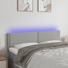 vidaXL Cabeceira de cama c/ luzes LED tecido 144x5x78/88cm cinza-claro