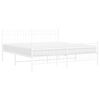 vidaXL Estrutura de cama com cabeceira e p&eacute;s 183x213 cm metal branco