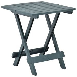 vidaXL Mesa de jardim dobr&aacute;vel 45x43x50 cm pl&aacute;stico verde