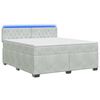 vidaXL Cama Box Spring com Colch&atilde;o e LED Cinzento-claro 160 x 200 cm