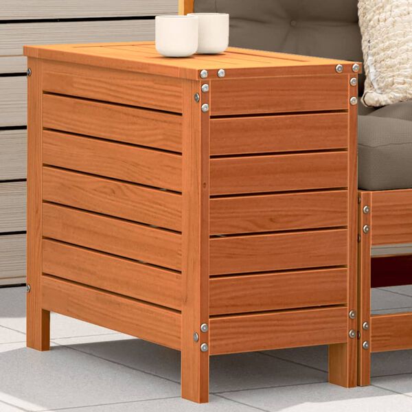 vidaXL Apoio de p&eacute;s p/ jardim 62x31,5x52 cm pinho maci&ccedil;o castanho-mel