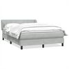 vidaXL Cama com molas/colch&atilde;o 140x210 cm veludo cinzento-claro
