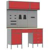 vidaXL Conjunto de Arm&aacute;rios de Trabalho com gaveta 8 unid. Vermelho