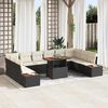 vidaXL Conjunto de Sof&aacute; de Jardim 11 pcs Preto Rattan Sint&eacute;tico